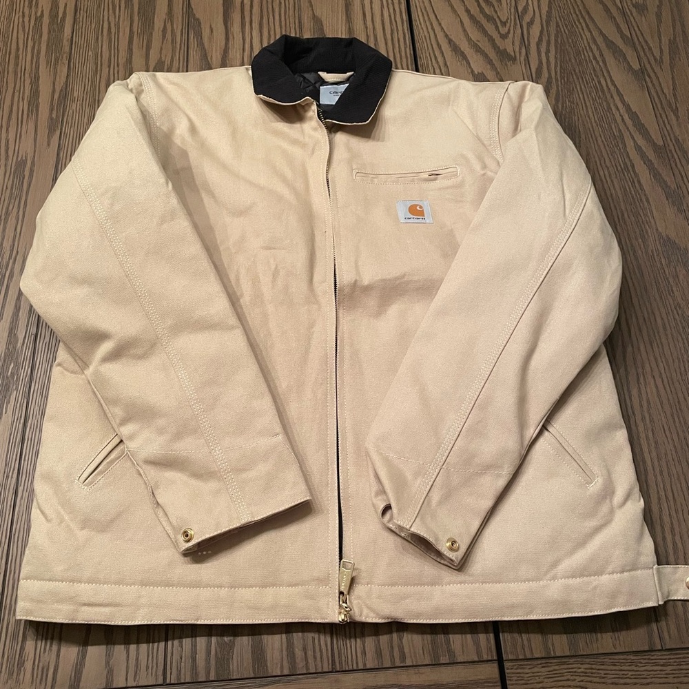 Carhartt Tan Jacket with Black Collar
